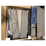 3-Seat Wicker Outdoor Patio Sofa Sectional Couch with Dark Blue Cushions   Customer Returns See Pictures
