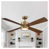 IHOMEadore 52 in. Indoor Natural Brass Ceiling Fan with Warm White Integrated LED and Remote Control  Customer Returns See Pictures
