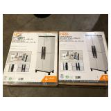 Lot of HDX Plastic Freestanding Garage Storage Cabinet With Lockable Doors and Shelves in Gray (27 in. W x 68 in. H x 15 in. D)  Customer Returns See Pictures