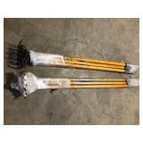 Lot of Husky 51 in. L Wood Handle 4-Tine Cultivator   Customer Returns See Pictures