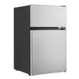 Vissani 3.1 cu. ft. 2-Door Mini Refrigerator in Stainless Steel with Freezer, ENERGY STAR    Customer Returns See Picture