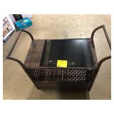 Wicker Outdoor Bar Cart with Storage Cabinet by Karl home Customer Returns See Picture