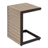 Hampton Bay 15.75 in. Fern Black C shape Metal Outdoor Side Table Customer Returns See Picture