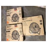Lot of Commercial Electric 20 in. 3-Speed High Velocity Floor Fan   Customer Returns See Picture