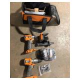 RIDGID 18V Brushless Cordless 2-Tool Combo Kit with Hammer Drill, Impact Driver, (2) Batteries, Charger, and Bag Customer Returns See Picture