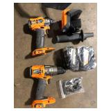 RIDGID 18V Brushless Cordless 2-Tool Combo Kit with Hammer Drill, Impact Driver, (2) Batteries, Charger, and Bag Customer Returns See Picture