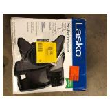 Lasko 11.2 in. 3 Speeds Blower Fan in Gray with Carry Handle, Circuit Breaker, Power Outlets, High Velocity Utility Pivoting Customer Returns See Picture