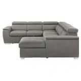Homelegance Logan 122.5 in. Straight Arm 4-piece Chenille Sectional Sofa in Brown with Pull-out Bed and Right Chaise Customer Returns See Picture