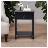 Lot of Black Night Stand Bedside Table with Drawer Wooden Side Tables Bedroom Night Stand 21.6 in. H x 12 in. W x 16 in. D Customer Returns See Pictures