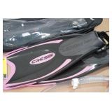 Cressi Adult Palau Fin Snorkel Set -Fin Size XS-S, Pink