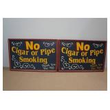 *2* Wooden No Smoking Bar Signs