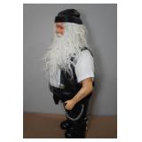 Decorative Biker Fabric Santa