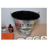 Assorted Harley Davidson -Beer Bucket, Mug, Boot Mark Remover, Coasters