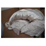 NEW Tache Home Fashion 6-Piece Satin Floral Comforter Set -King, Beige