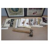 Assorted Collectables -Vintage Photographs, Meat Mallet, Framed Advertisements