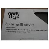 Grill It 65" Gray Grill Cover with 59" Half Length Grill Cover