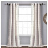 Set of 2 Lush Décor 40"Wx84"L Curtains -Beige