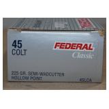 50 Federal Classic .45 Colt 225 Gr Semi Wadcutter HP Ammo