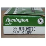 *42* Remington .25 Auto 50 Gr MC Ammo