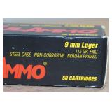 50 TulAmmo 9mm Luger 115 Gr FMJ Steel Case Ammo