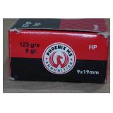 50 Phoenix MS 9mm Luger 123 Gr HP Ammo