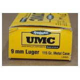 *37* Remington UMC 9mm Luger 115 Gr MC Ammo - Plus 8 LRN