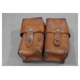 Vintage WWII German Dual Leather Ammo Pouch
