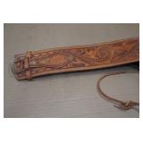 Leather Belt Gun Holster with Ammo Loops