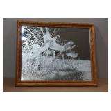 James Meger Acid Etched Pheasant Mirror