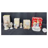 Excellent Condition Figurines inc Precious Moments and Cherished Teddies - "Happiness Divine", "Katie" CT, "Clown", Angel Figurine, Lefton China December Angel Figurine, "Dear God Kids" Figurine