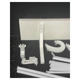 2 Decorative Wall Sconces, White Wall Shelf, and Curtain Rod with Mounting Accessories