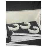 2 Decorative Wall Sconces, White Wall Shelf, and Curtain Rod with Mounting Accessories