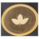 2 Clocks & Decorative Plate w/ Embossed Leaf (made in Columbia)