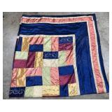 Stunning Patchwork Satin Thin Comforter Jewel Tones - 111"x115"