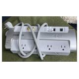 Variety of Bathmats, Wicker Trash Bin, Electric Duster, Power Strip, Large Green Throw (fleece/felt), Small White Trash Bin