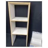 White 3 Cube Storage Tower, White Plastic 3 Drawer Storage (small desktop size), Blue and White Decorative Storage Box