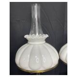 Pair of Beautiful VTG Brass Bass Hurricane Lamps - Electric