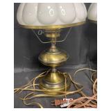 Pair of Beautiful VTG Brass Bass Hurricane Lamps - Electric
