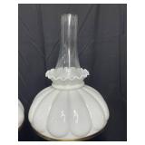 Pair of Beautiful VTG Brass Bass Hurricane Lamps - Electric