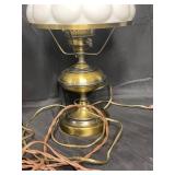 Pair of Beautiful VTG Brass Bass Hurricane Lamps - Electric