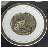 The Art of Chokin Plate w/ 24K Gold Edging Made in Japan, Large Variety of Animal Figurines (mixed materials), Magnets, Small Circular Wooden Storage Box and More!