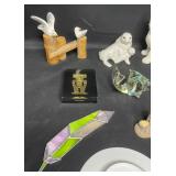The Art of Chokin Plate w/ 24K Gold Edging Made in Japan, Large Variety of Animal Figurines (mixed materials), Magnets, Small Circular Wooden Storage Box and More!