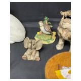 The Art of Chokin Plate w/ 24K Gold Edging Made in Japan, Large Variety of Animal Figurines (mixed materials), Magnets, Small Circular Wooden Storage Box and More!