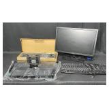 TV Mount and Dell Computer Monitor with 2 Dell Keyboards
