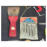 Variety of Hand Tools/Garage Items inc Caulk Gun, Twin/Rope, Variety of Screw Drivers, C-Clamp, Safety Glasses and More!