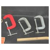 Variety of Hand Tools/Garage Items inc Caulk Gun, Twin/Rope, Variety of Screw Drivers, C-Clamp, Safety Glasses and More!