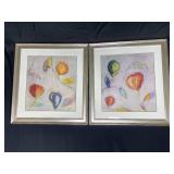 Set of Framed Colorful Fruit Paintings 29"x31"