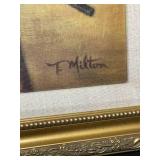 Framed Print of Violin on Chair w/ Sheet Music Signed by T. Milton