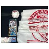VTG MN Twins Collectibles and Memorabilia inc S. Erickson and R. Bush Trading Cards, Homer Hankies from Various Years, Twins Ticket from the Metrodome and More!!!