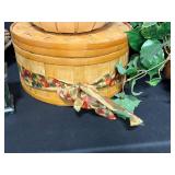Home Decor - Faux Plant, 2 Tea Light Candle Lanterns, Baskets of Pine Cones and Round Wooden Storage Box w/ Inserts